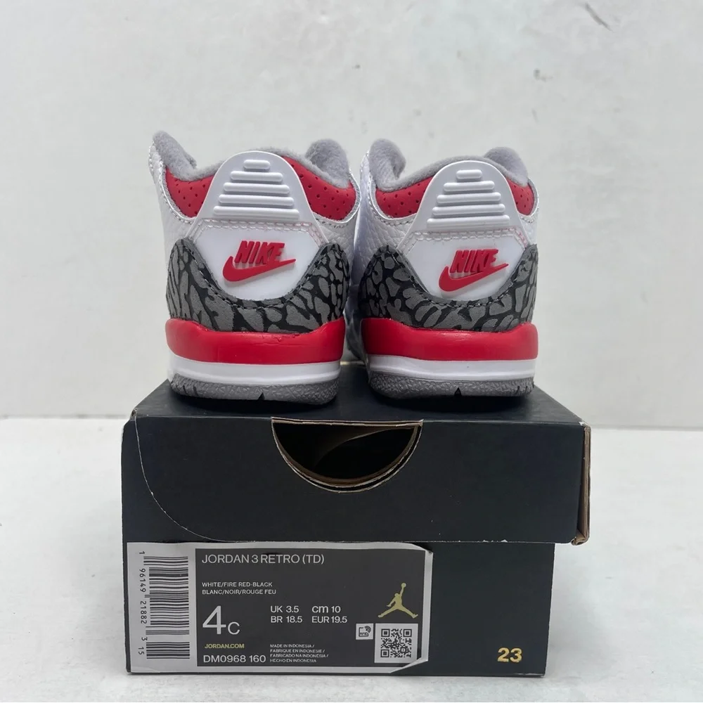 Nike Air Jordan 3 Retro TD “Fire Red” 2023 - Picture 4 of 4